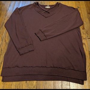 Cupio - Maroon Criss Cross Lightweight Sweater
